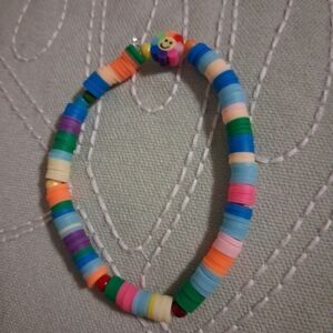 Multicolor Smile Flower Clay Bead Bracelet